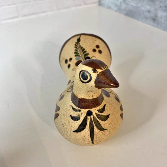 VTG Netzi Bird Dove Pottery Figurine Mexico Floral Corcho Hand Made - Picture 5 of 11